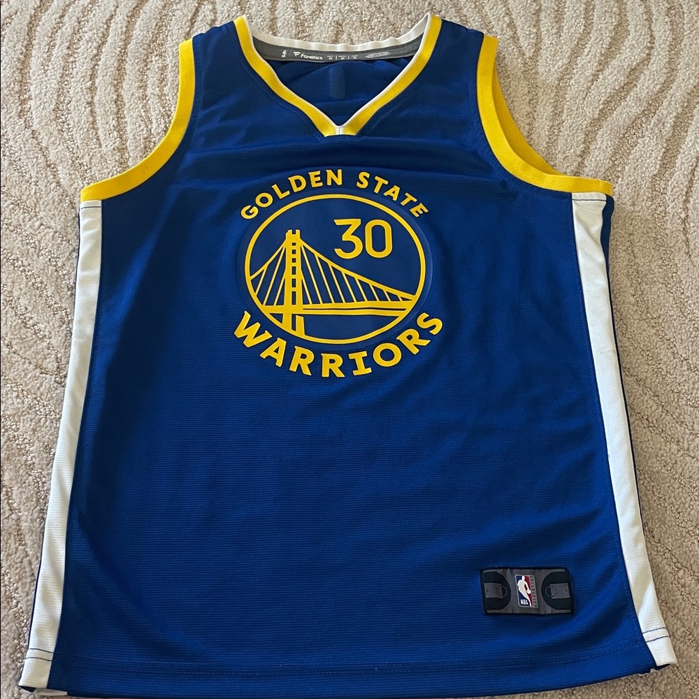 NBA Steph Curry Golden State Warriors #30 - Blue and Yellow Jersey Youth Medium